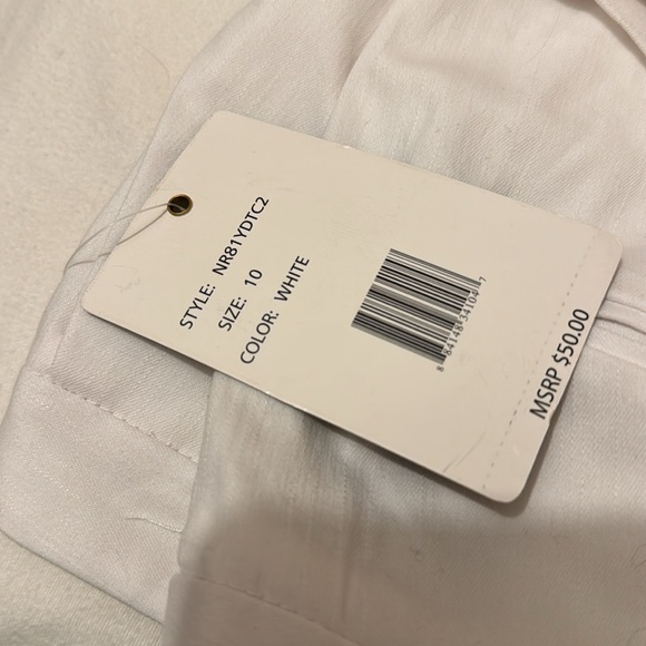 Zac & Rachel Womens White Pockets Straight Leg Cropped Pants Size 10 NWT - Picture 5 of 5